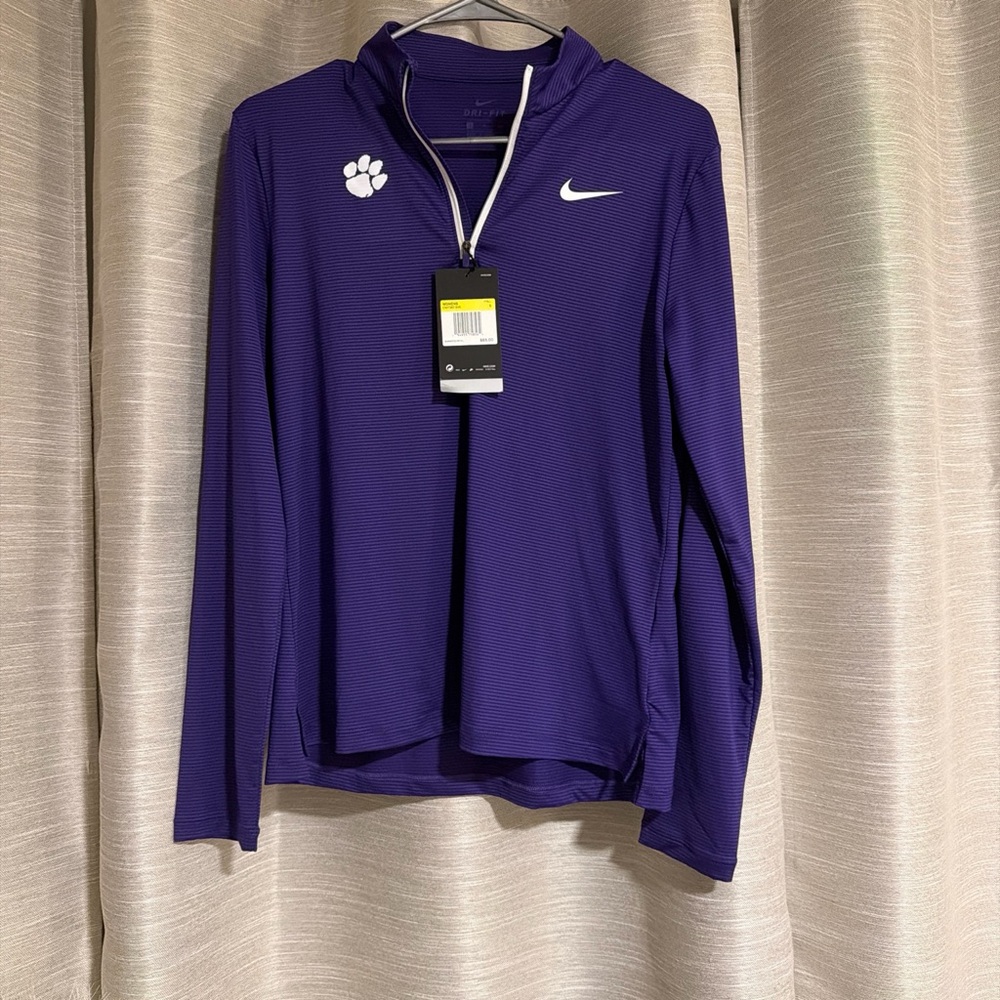 Clemson Nike Purple Quarter-Zip Pullover
